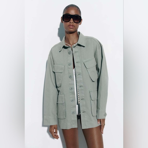 ZARA UTILITY OVERSHIRT - Picture 8 of 12